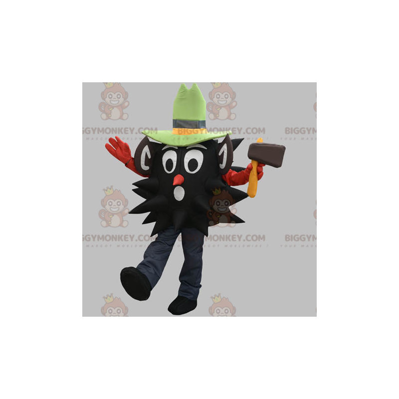 BIGGYMONKEY™ svart skogshuggarmaskotdräkt med hatt -