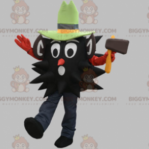BIGGYMONKEY™ zwarte houthakker mascottekostuum met hoed -