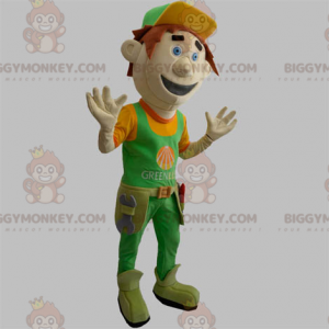 Costume de mascotte BIGGYMONKEY™ d'homme d'ouvrier avec ses