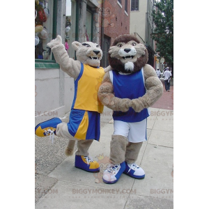 2 mascotes de leão e leoa BIGGYMONKEY™s – Biggymonkey.com