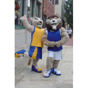 2 BIGGYMONKEY™s lion and lioness mascots - Biggymonkey.com