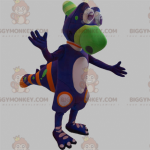 BIGGYMONKEY™-Maskottchen-Kostüm, lila, grün und orange -