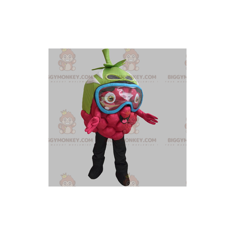 Costume da mascotte BIGGYMONKEY™ lampone gigante con maschera