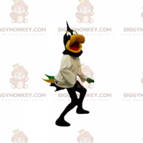 BIGGYMONKEY™ maskotkostume af sort og gul and. Daffy Duck