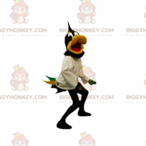 Kostium maskotki BIGGYMONKEY™ z czarnej i żółtej kaczki.