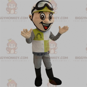 Disfraz de mascota Jockey BIGGYMONKEY™ con casco y gafas -