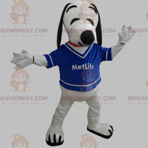 Witte en zwarte hond BIGGYMONKEY™ mascottekostuum. Snoopy's