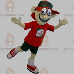 Στολή μασκότ BIGGYMONKEY™ Boy Delivery Pizza. Στολή μασκότ