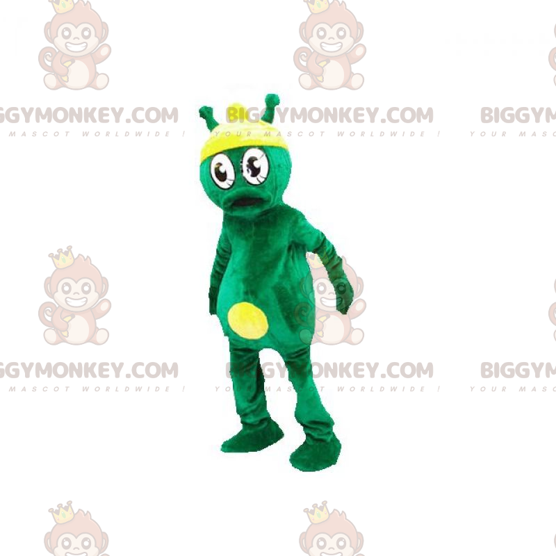 Grön och gul Alien Extra Terrestrial BIGGYMONKEY™ maskotdräkt -