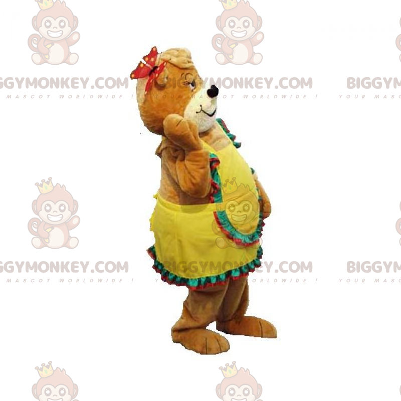 Traje de mascote de pelúcia marrom BIGGYMONKEY™ com vestido