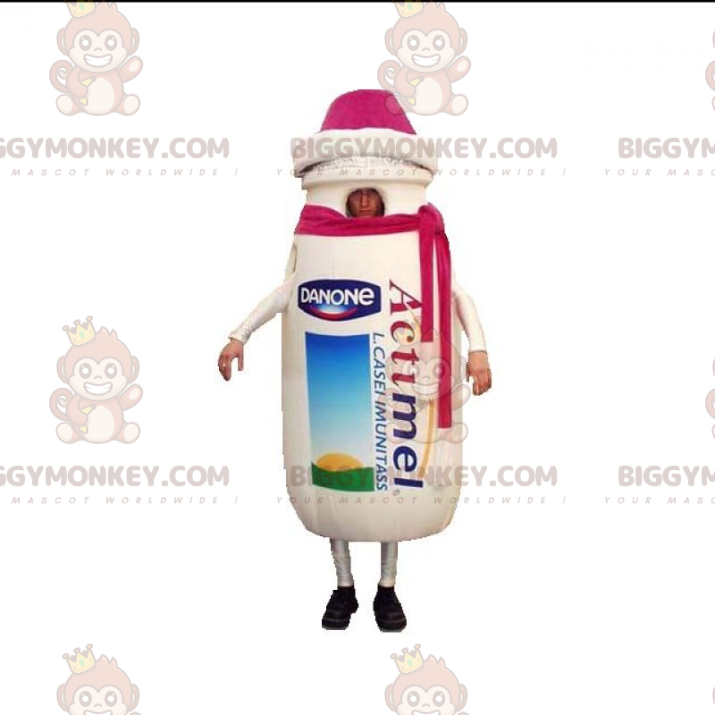 BIGGYMONKEY™ Actimel-Maskottchenkostüm. Milchgetränk