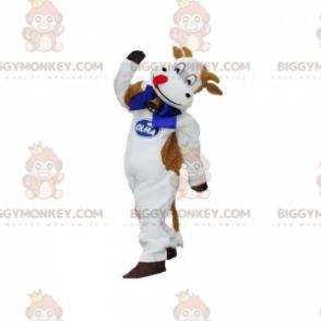 Costume de mascotte BIGGYMONKEY™ de vache blanche et marron