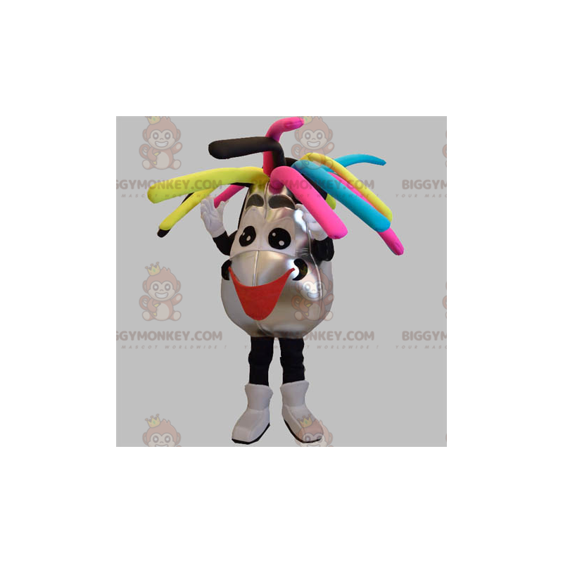 BIGGYMONKEY™ Costume da mascotte Pupazzo di neve argento e nero