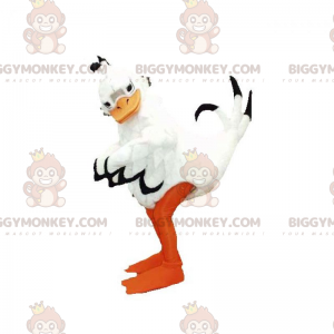 Kostým obřího černo-oranžovo-bílého maskota kachny BIGGYMONKEY™