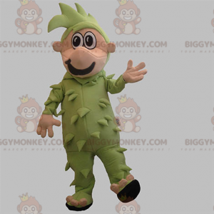 BIGGYMONKEY™ Maskottchenkostüm Grün gekleideter Mann mit grünen