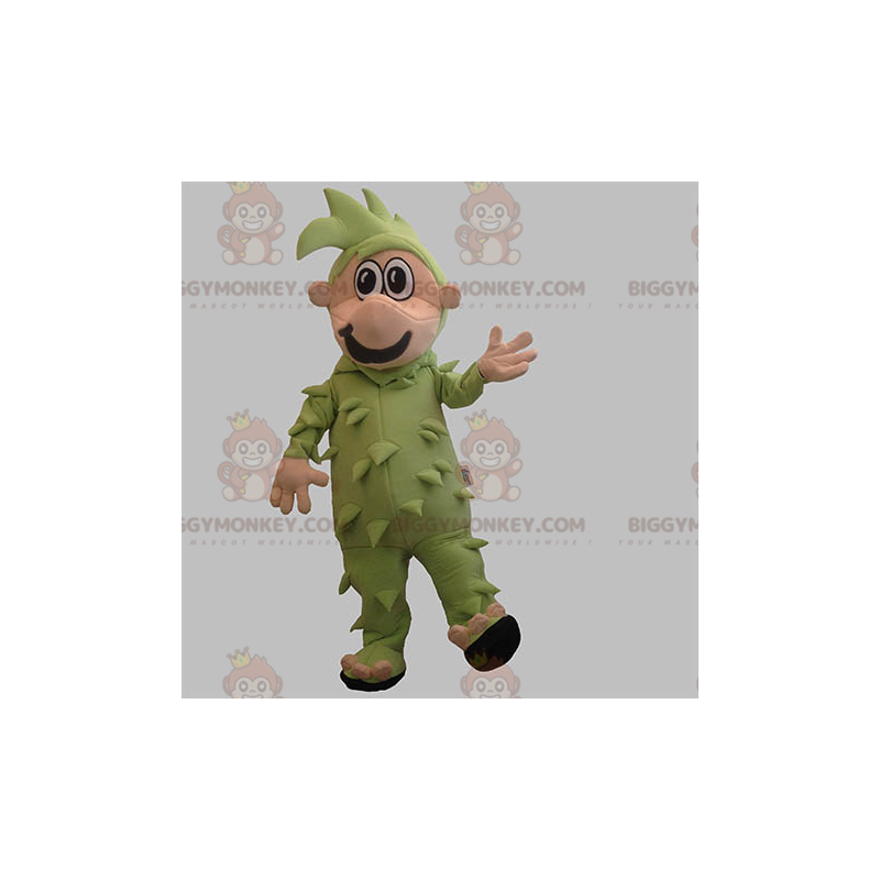 Kostým maskota BIGGYMONKEY™ Zeleně oblečený muž se zelenými