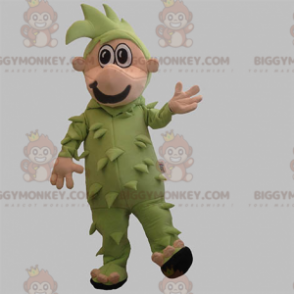 BIGGYMONKEY™ Maskotdräkt Grönklädd man med grönt hår -