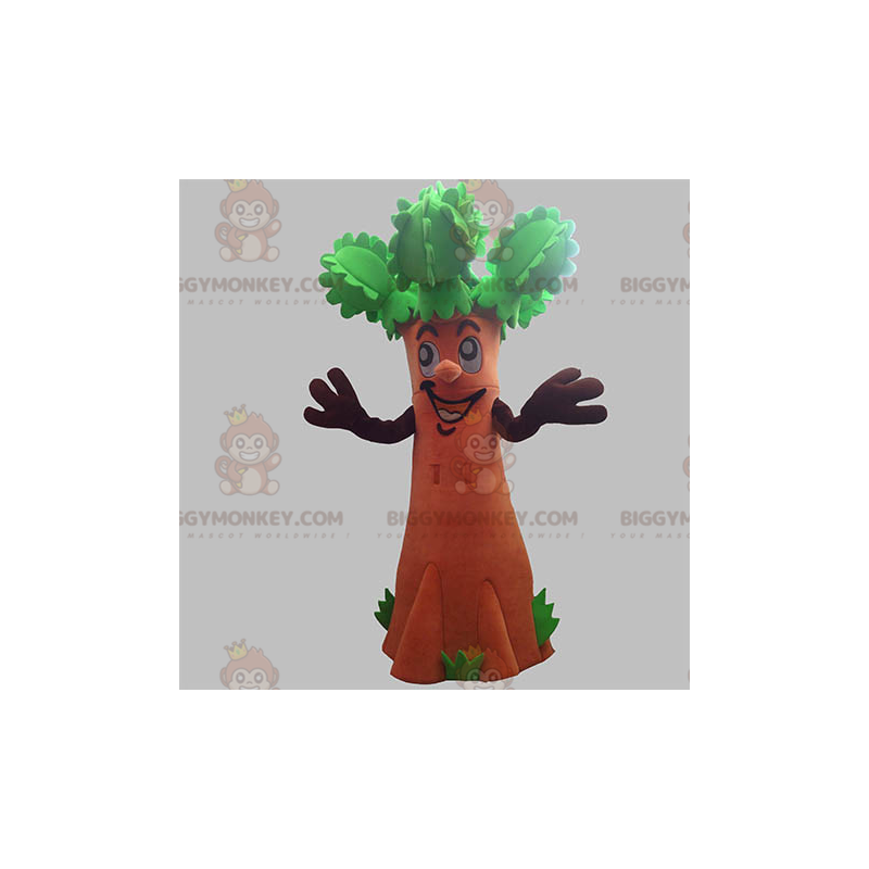 Costume mascotte BIGGYMONKEY™ albero gigante marrone e verde.