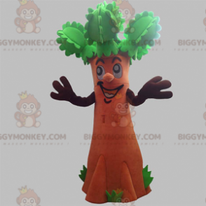 Bruin en groen reuzenboom BIGGYMONKEY™ mascottekostuum. Struik