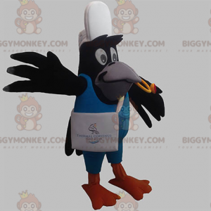 BIGGYMONKEY™ Maskottchen-Kostüm Schwarzer Vogel Krähe Elster im
