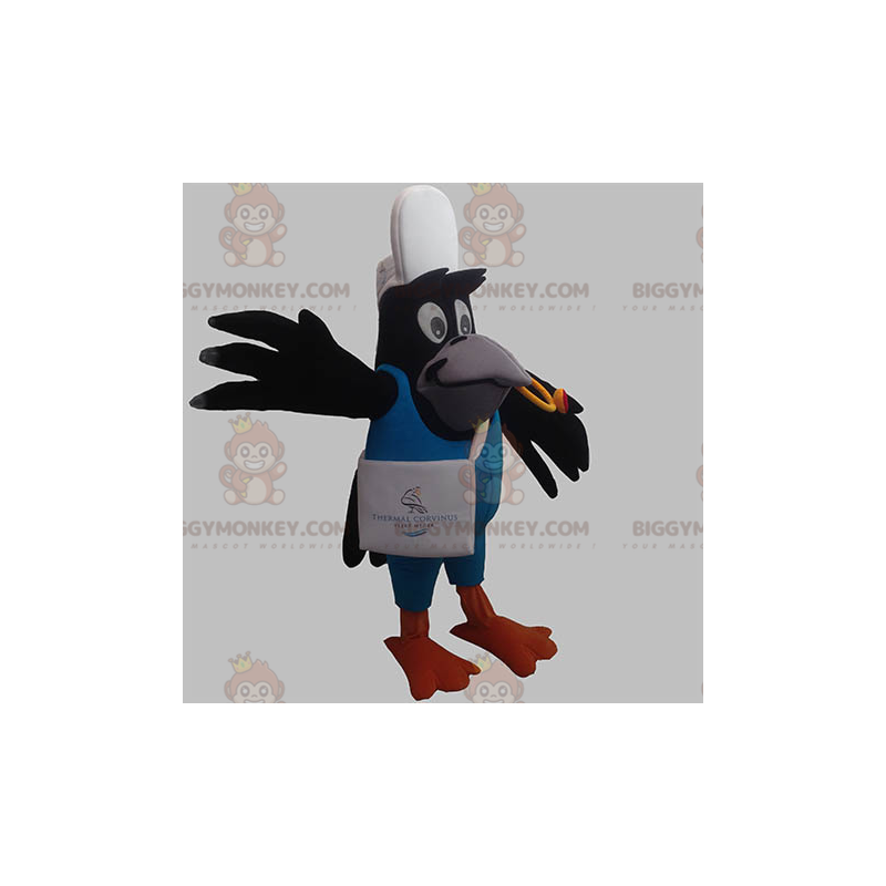 BIGGYMONKEY™ Costume da mascotte Black Bird Crow Gazza in