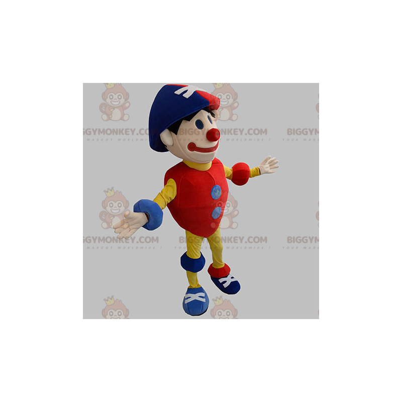 Costume de mascotte BIGGYMONKEY™ de clown de bonhomme coloré