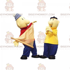 2 μασκότ ανδρών ναυτικών BIGGYMONKEY™ με πολύχρωμα ρούχα -