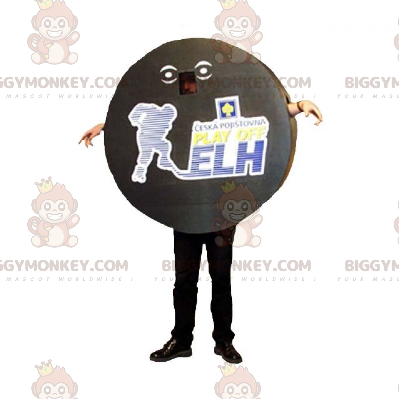 Costume da mascotte del disco da hockey BIGGYMONKEY™. Costume