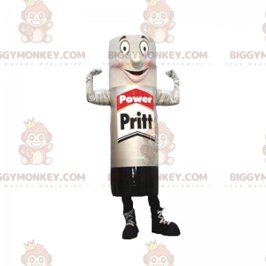 Costume de mascotte BIGGYMONKEY™ de tube de colle géant gris et