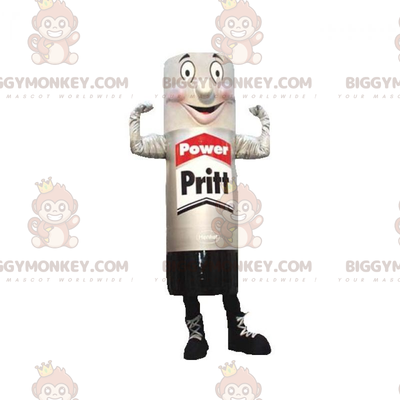 Gray and Black Giant Glue Tube BIGGYMONKEY™ Mascot Costume –