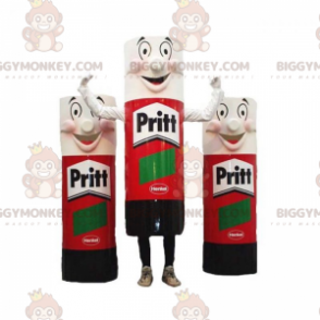 3 mascottes BIGGYMONKEY™ de tubes de colle géants rouges noirs