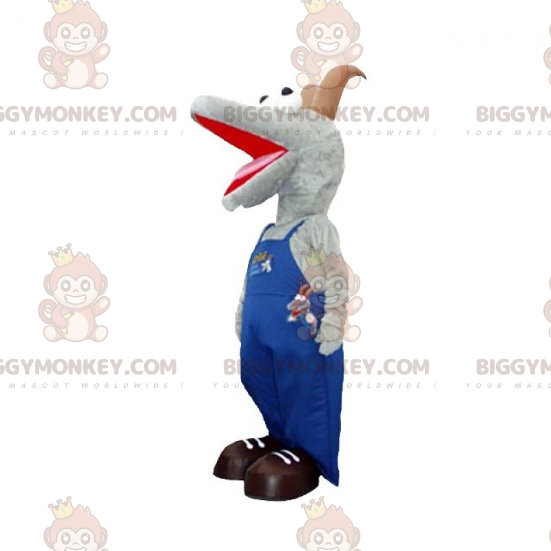 BIGGYMONKEY™ grijs en bruin geit mascottekostuum gekleed in