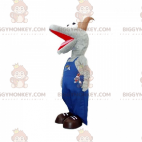 Traje de mascote de cabrito cinza e marrom BIGGYMONKEY™ vestido