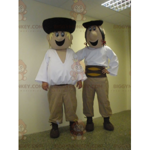 2 mascotes BIGGYMONKEY™ de homens eslovacos em trajes