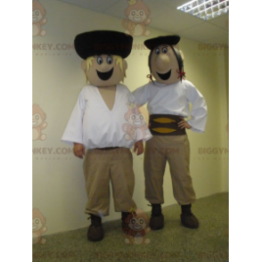 2 mascotes BIGGYMONKEY™ de homens eslovacos em trajes