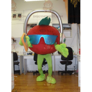 Giant Tomato BIGGYMONKEY™ Mascot Costume with Headphones on