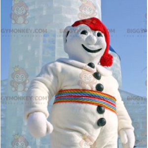 Ολόλευκη στολή μασκότ BIGGYMONKEY™ Snowman - Biggymonkey.com