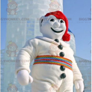 Traje de mascote de boneco de neve todo branco BIGGYMONKEY™ –