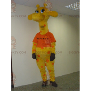 BIGGYMONKEY™ Costume da mascotte Giraffa gialla e arancione con