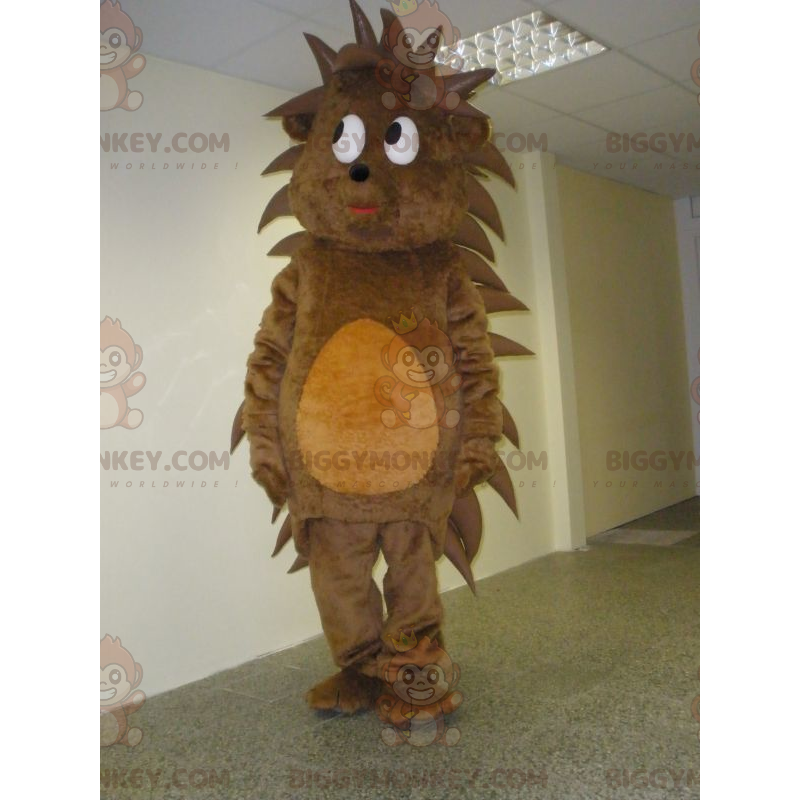 Costume de mascotte BIGGYMONKEY™ de hérisson marron et orange