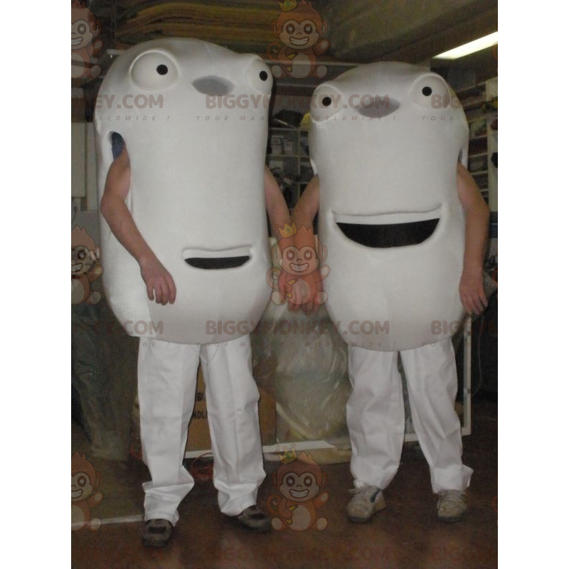 2 BIGGYMONKEY™s mascot of white men 2 giant heads –