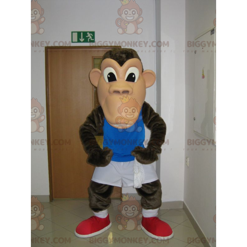 Traje de mascote de macaco chimpanzé marrom macio e peludo BIGGYMONKEY™