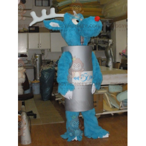 Costume de mascotte BIGGYMONKEY™ de renne bleu avec une tenue