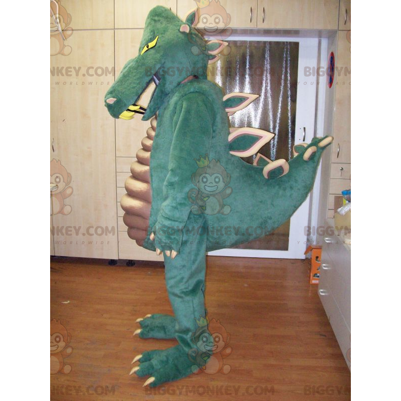 Costume de mascotte BIGGYMONKEY™ de dinosaure vert très