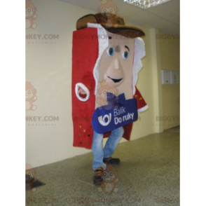 Giant Parcel BIGGYMONKEY™ Mascot Costume Dressed in Red and