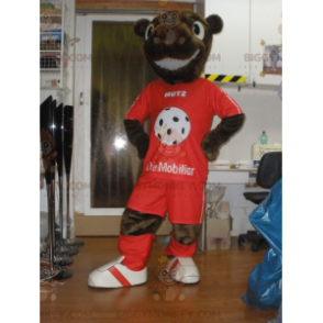 Traje de mascote marrom Teddy Beaver BIGGYMONKEY™ em roupas