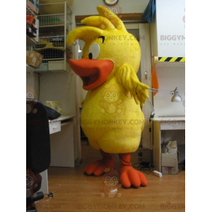 Traje de mascote de pato amarelo e laranja BIGGYMONKEY™ –