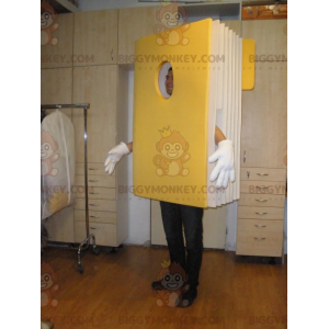 Costume de mascotte BIGGYMONKEY™ de classeur de livre jaune et