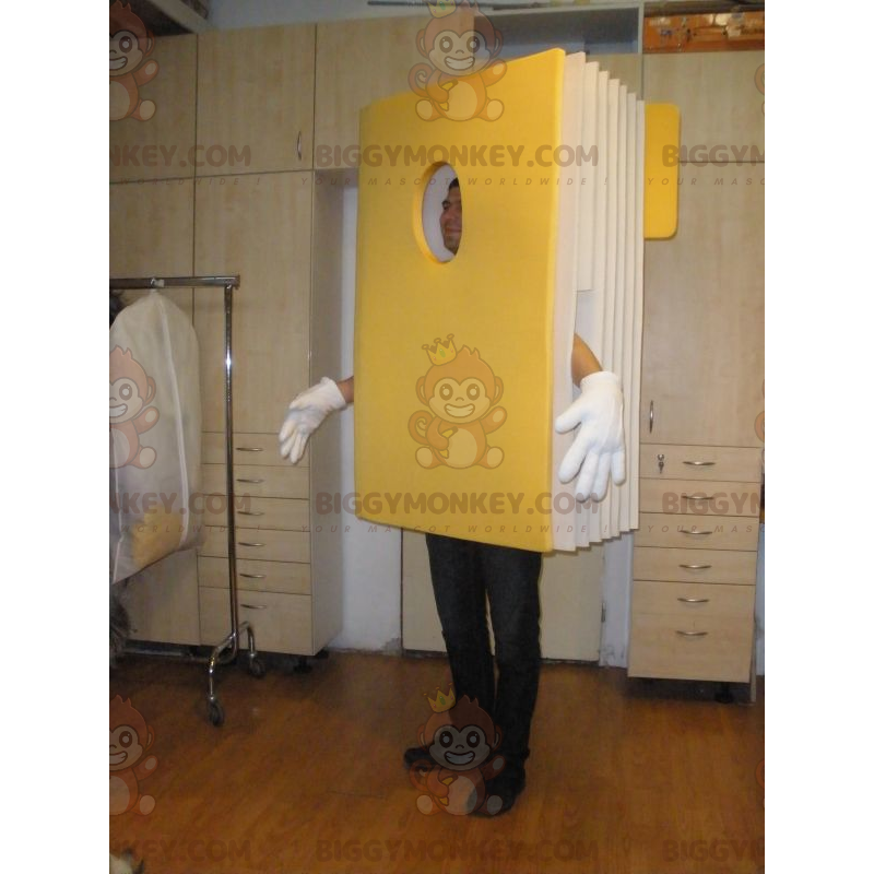 Carpeta amarilla y blanca Disfraz de mascota BIGGYMONKEY™ -