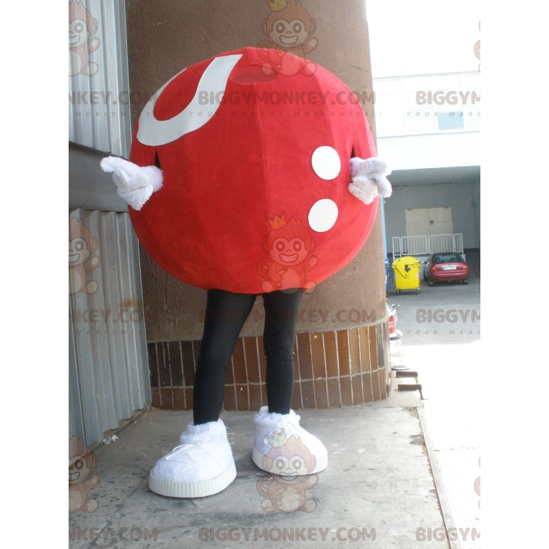 Costume da mascotte BIGGYMONKEY™ con palla gigante rossa e